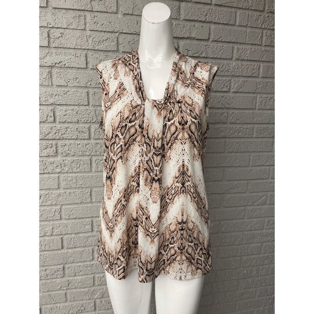 Dana Buchman Snake Printed Sleeveless Top Size M
